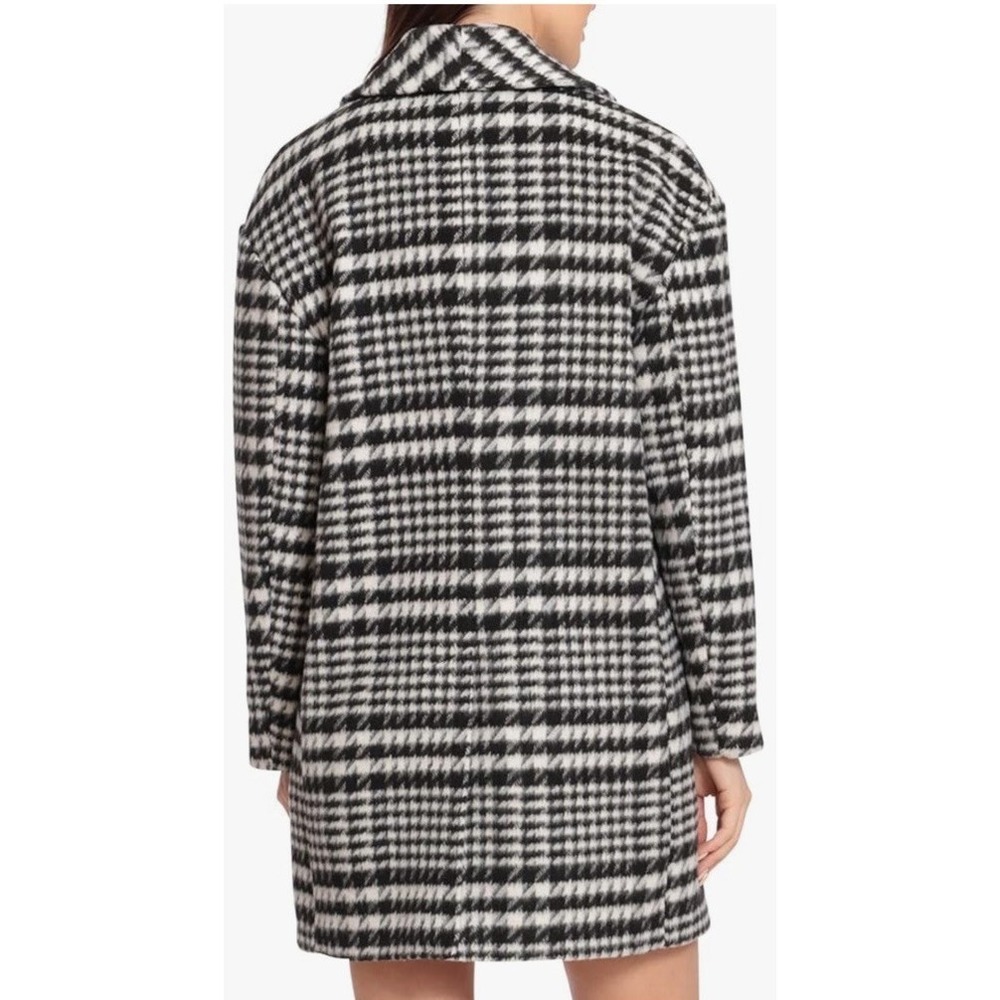 Bagatelle Womens Black White Plaid Check Wool Blend Coat‎ Career Classic Sz M - Picture 4 of 15